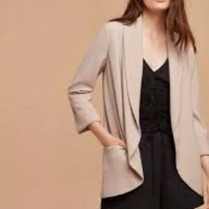 Aritzia Wilfred Sz 2 Chevalier Light Grey Open Front Casual Blazer